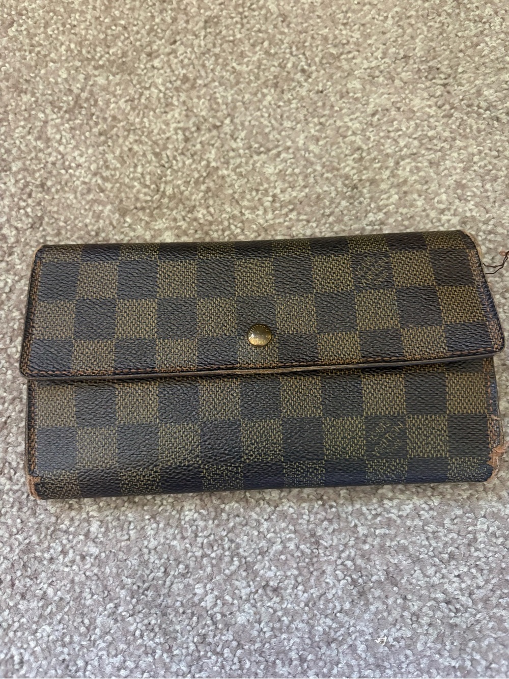 Authentic Louis Vuitton Damier Ebene Trifold Long Wallet For project
